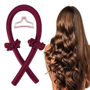 Maroon Ribbon Heatless Hair Curler