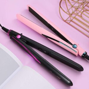 Pink Twin Flat Iron Straightener Set
