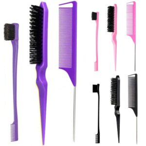 Purple Detangling Hair Brush Comb Set